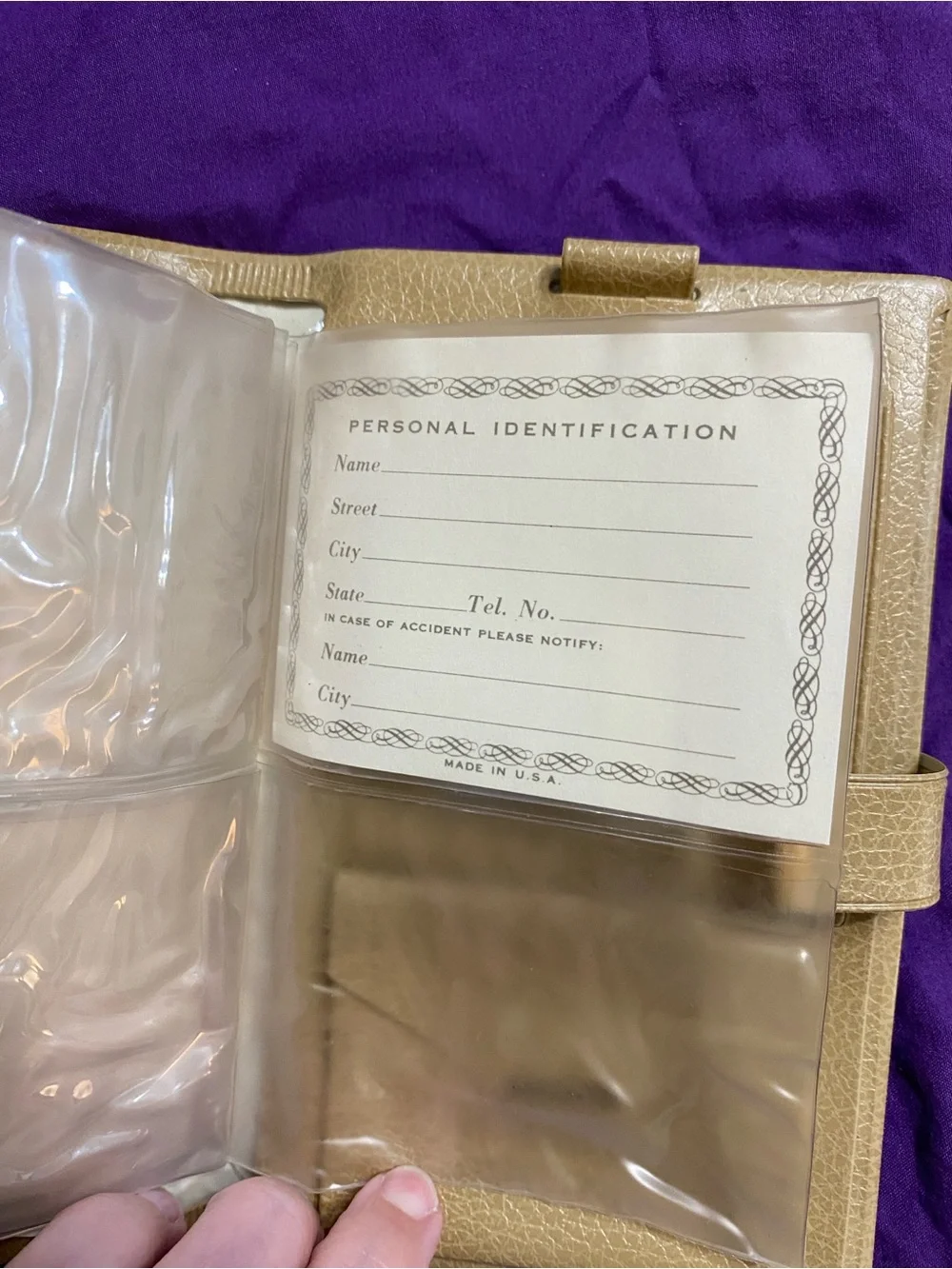 Vintage 1950s Poodle Beige Leather Carry-All Travel Purse Organizer